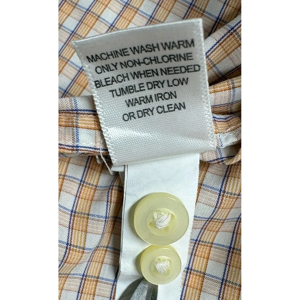 Banana Republic Slim Fit Dress Shirt Large 16 - 16 1/2 Multicolor Plaid Check